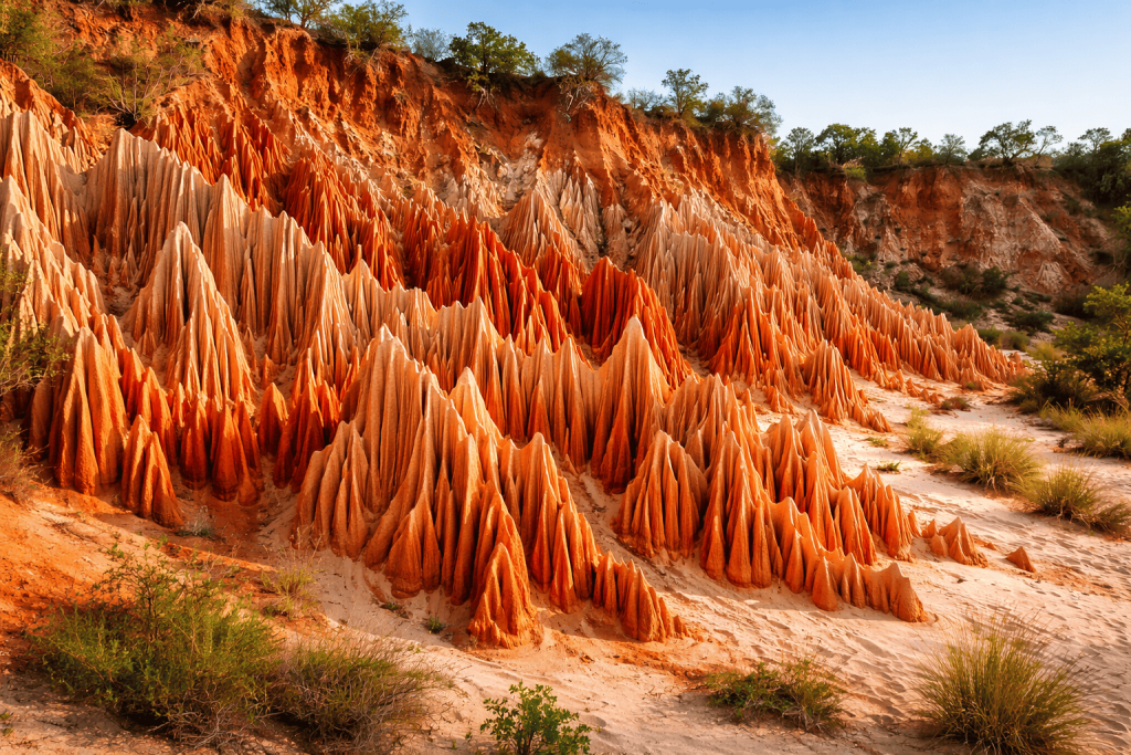 Red Tsingy sandstone formations near Diego Suarez in Northern Madagascar