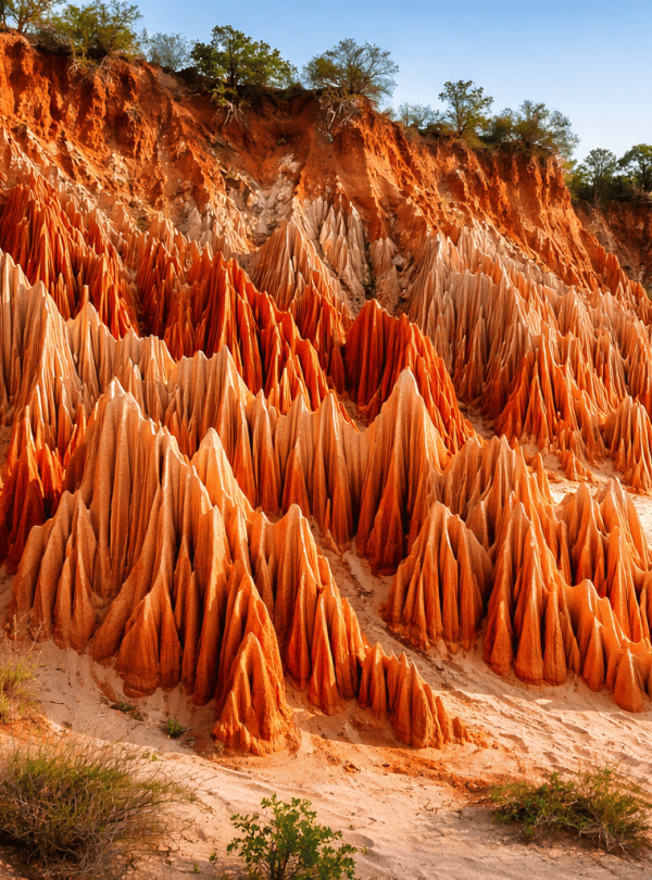 Red Tsingy sandstone formations near Diego Suarez in Northern Madagascar