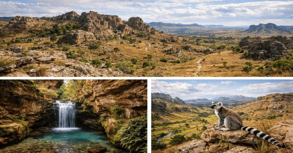 Isalo National Park Madagascar canyons natural pools