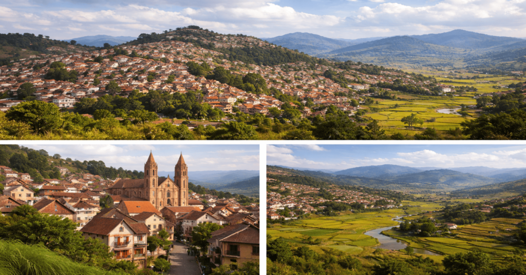 Fianarantsoa Madagascar cultural city and vineyards